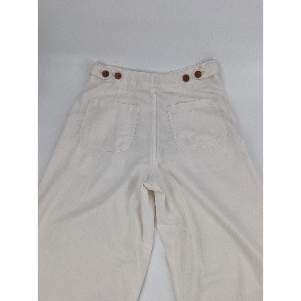 Polo Ralph Lauren White Cotton Twill High Waist Curved Leg Carrot Pants 4 NWOT - Picture 3 of 14